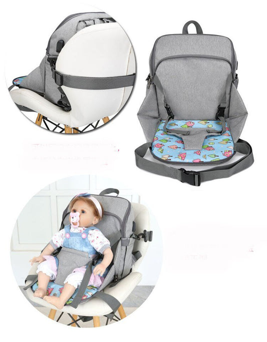 Backpack Nursing Bag and Traveling High-Chair Nappy bag and high chair- Joe Baby Products