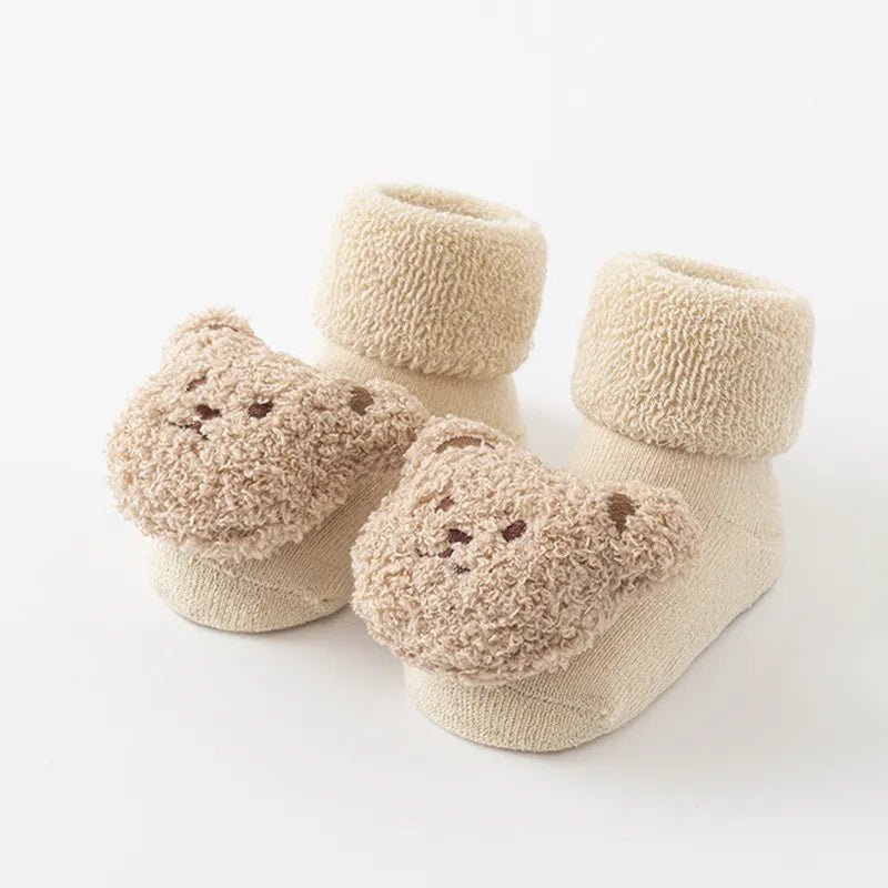 Cute Teddy Bear Socks Cream / Small (0-1Y) - Joe Baby Products