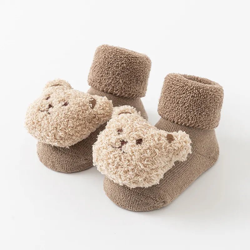 Cute Teddy Bear Socks Tan Brown / Small (0-1Y) - Joe Baby Products