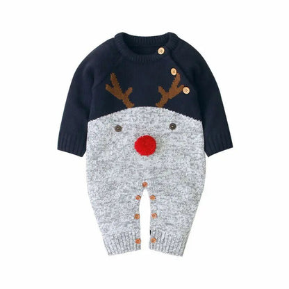 Knitted Christmas Reindeer Baby Romper - Joe Baby Products